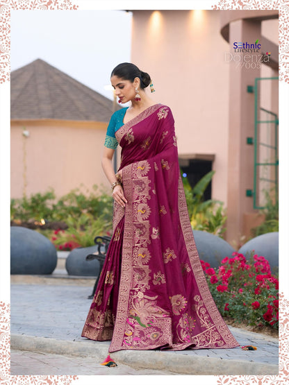 Dolenza 77001-77005 Sethnic Dola Silk Sarees Exporter India