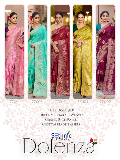 Dolenza 77001-77005 Sethnic Dola Silk Sarees Exporter India