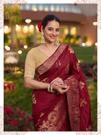 Dolenza 77001-77005 Sethnic Dola Silk Sarees Exporter India