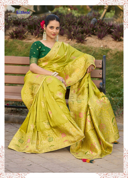 Dolenza Vol 2 77006-77010 Sethnic Dola Silk Sarees Wholesaler Ahmedabad