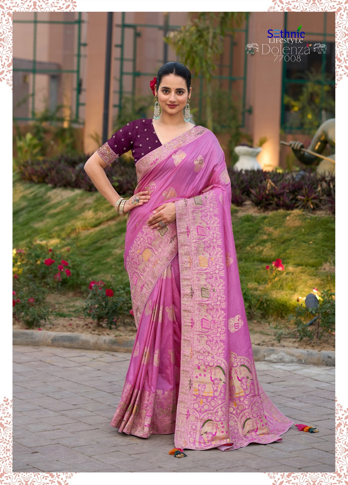 Dolenza Vol 2 77006-77010 Sethnic Dola Silk Sarees Wholesaler Ahmedabad