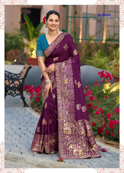 Dolenza Vol 2 77006-77010 Sethnic Dola Silk Sarees Wholesaler Ahmedabad
