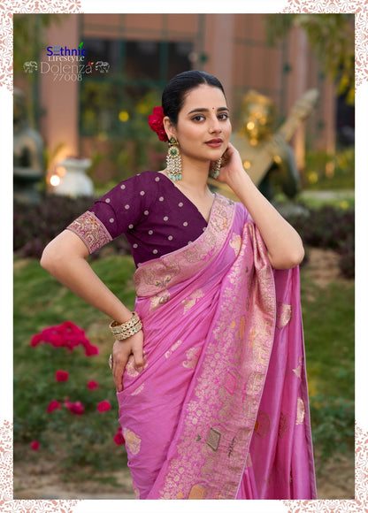 Dolenza Vol 2 77006-77010 Sethnic Dola Silk Sarees Wholesaler Ahmedabad