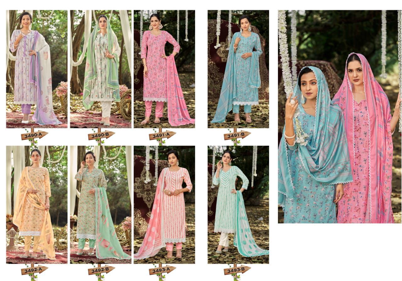 Dolika Rivaa Pure Cotton Pant Style Suits Wholesale Price