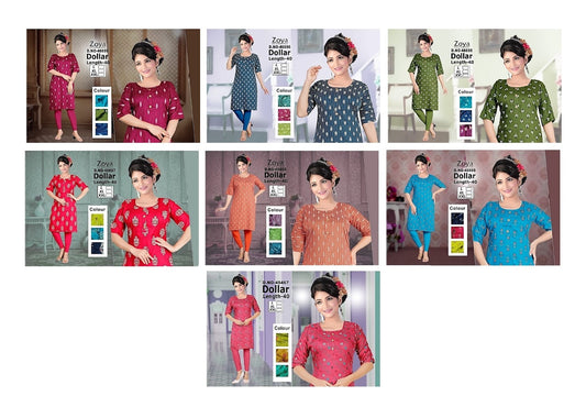 Dollar Zoya Rayon Knee Length Kurtis Manufacturer Gujarat