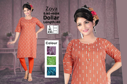 Dollar Zoya Rayon Knee Length Kurtis Manufacturer Gujarat