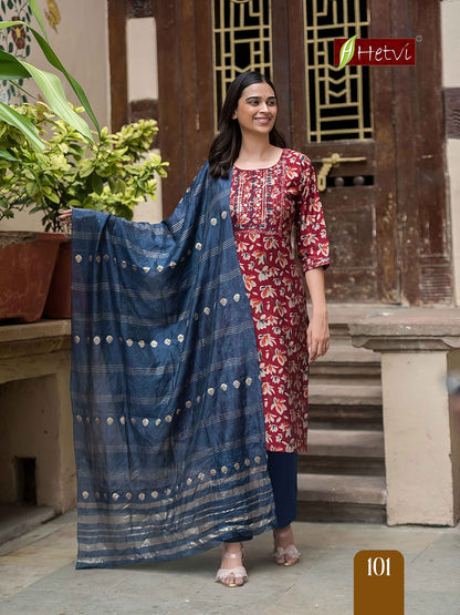 Dolly Hetvi Chanderi Modal Readymade Pant Style Suits Wholesale
