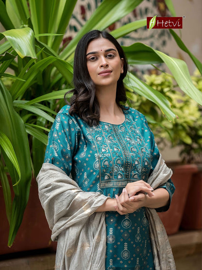 Dolly Hetvi Chanderi Modal Readymade Pant Style Suits Wholesale