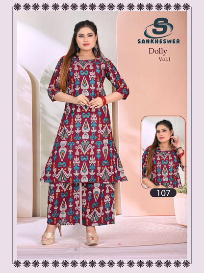 Dolly Vol 1 Sankheswer Cotton Kurti Plazzo Set Exporter Ahmedabad