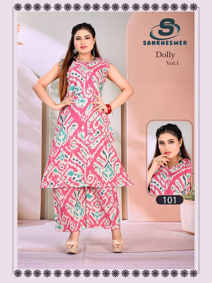 Dolly Vol 1 Sankheswer Cotton Kurti Plazzo Set Exporter Ahmedabad