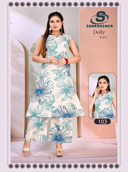 Dolly Vol 1 Sankheswer Cotton Kurti Plazzo Set Exporter Ahmedabad