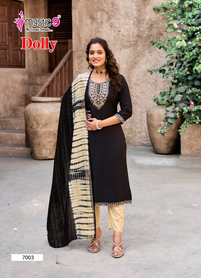 Dolly Vol 7 Mystic 9 Rayon Dobby Readymade Pant Style Suits Manufacturer Gujarat