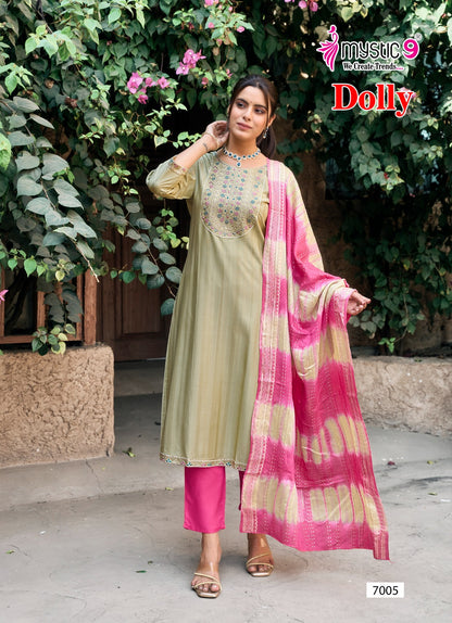 Dolly Vol 7 Mystic 9 Rayon Dobby Readymade Pant Style Suits Manufacturer Gujarat