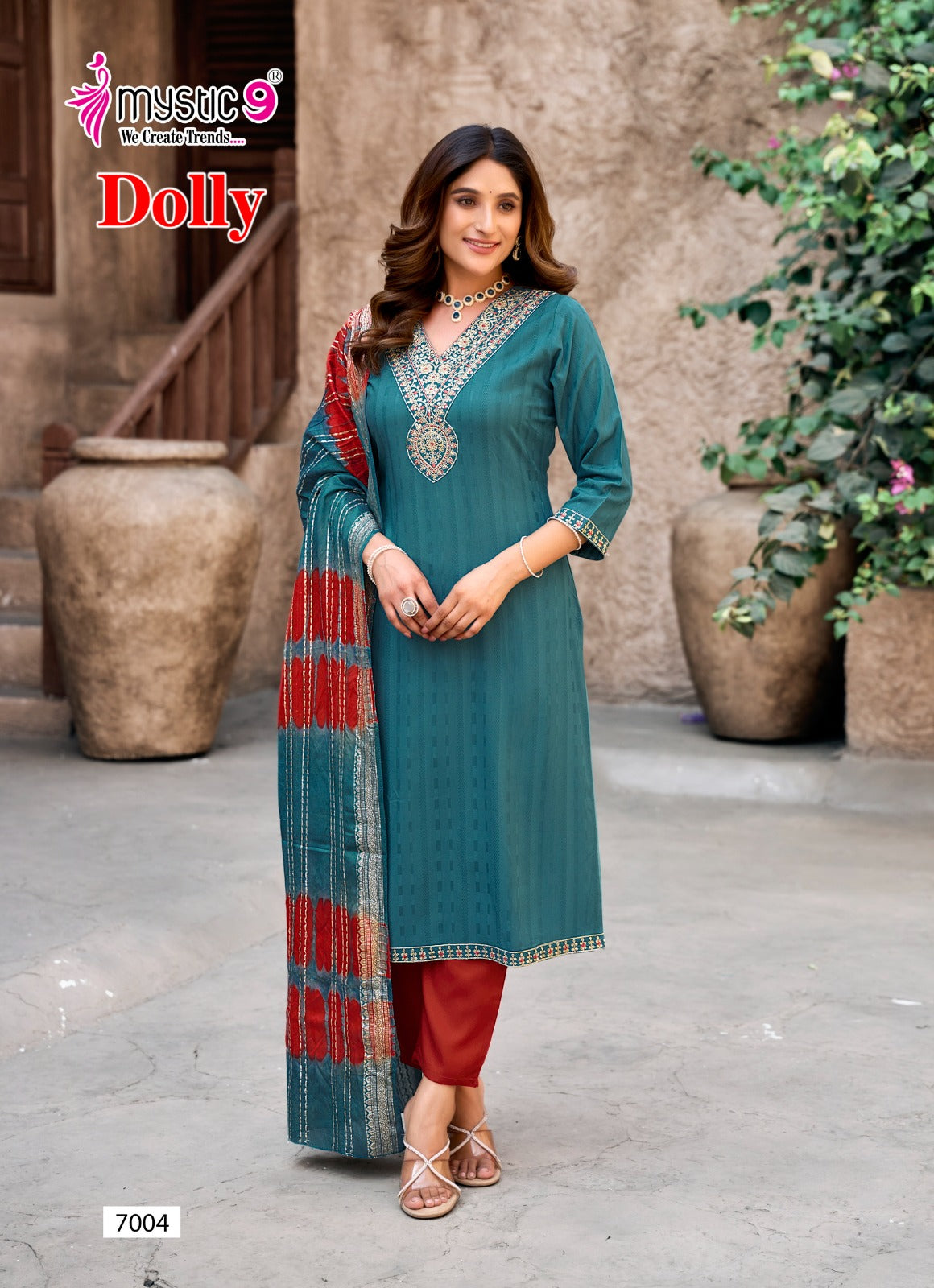 Dolly Vol 7 Mystic 9 Rayon Dobby Readymade Pant Style Suits Manufacturer Gujarat