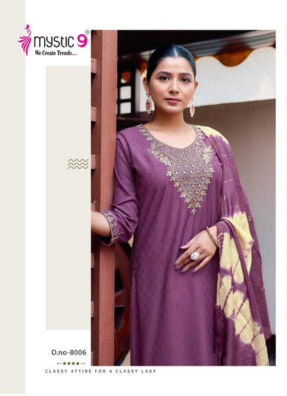 Dolly Vol 8 Mystic 9 Heavy Rayon Readymade Pant Style Suits Wholesaler India