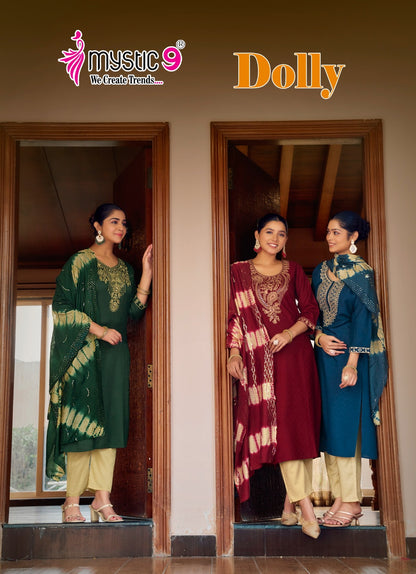 Dolly Vol 8 Mystic 9 Heavy Rayon Readymade Pant Style Suits Wholesaler India