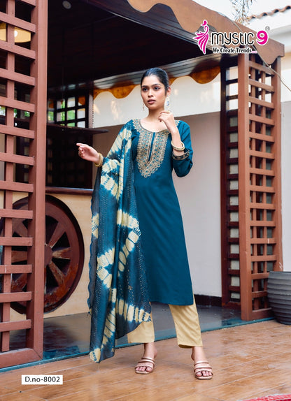 Dolly Vol 8 Mystic 9 Heavy Rayon Readymade Pant Style Suits Wholesaler India