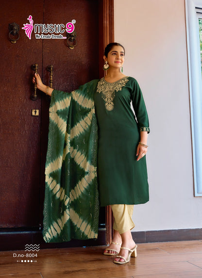 Dolly Vol 8 Mystic 9 Heavy Rayon Readymade Pant Style Suits Wholesaler India