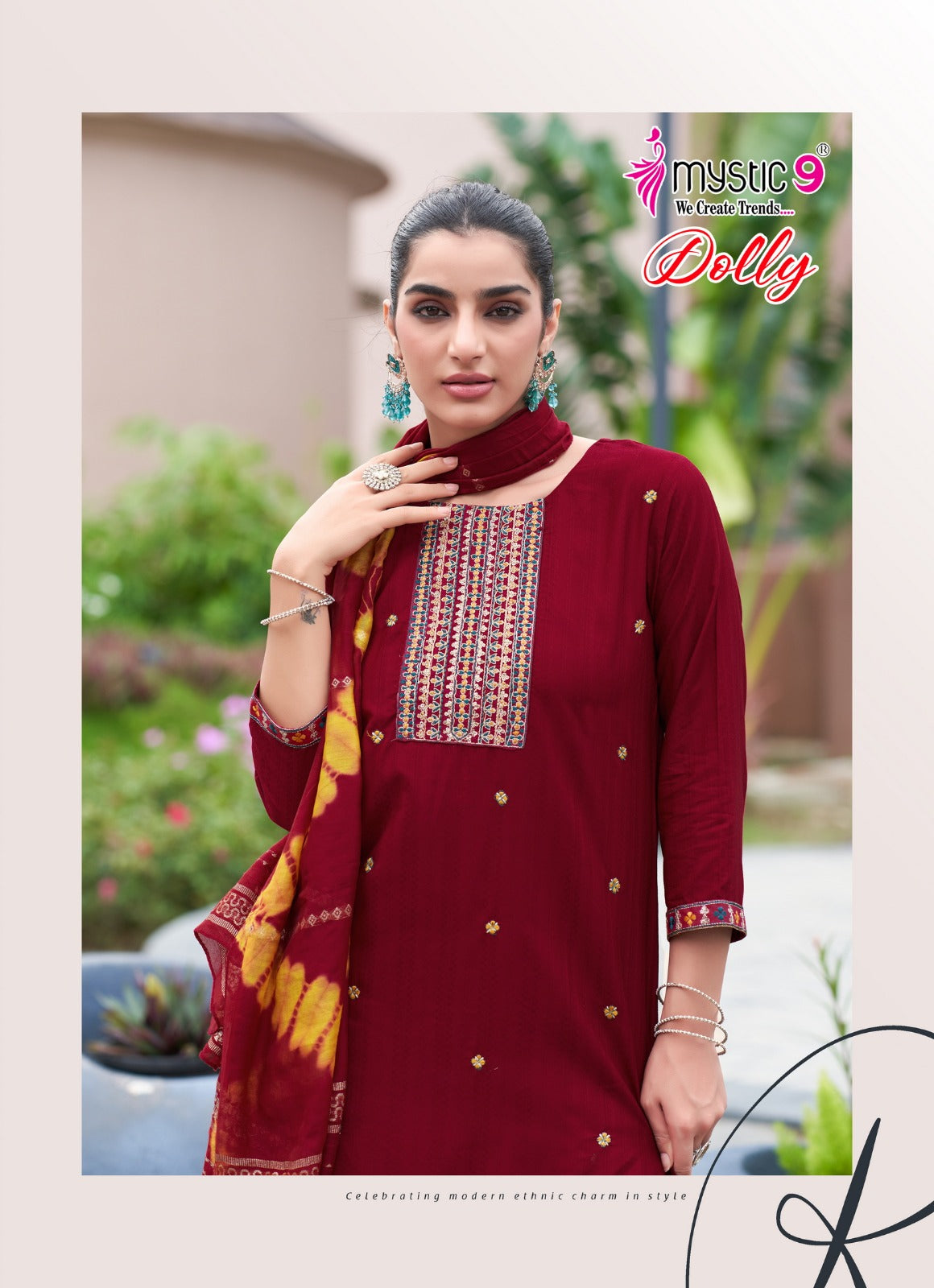 Dolly Vol 9 Mystic 9 Rayon Readymade Pant Style Suits Exporter India