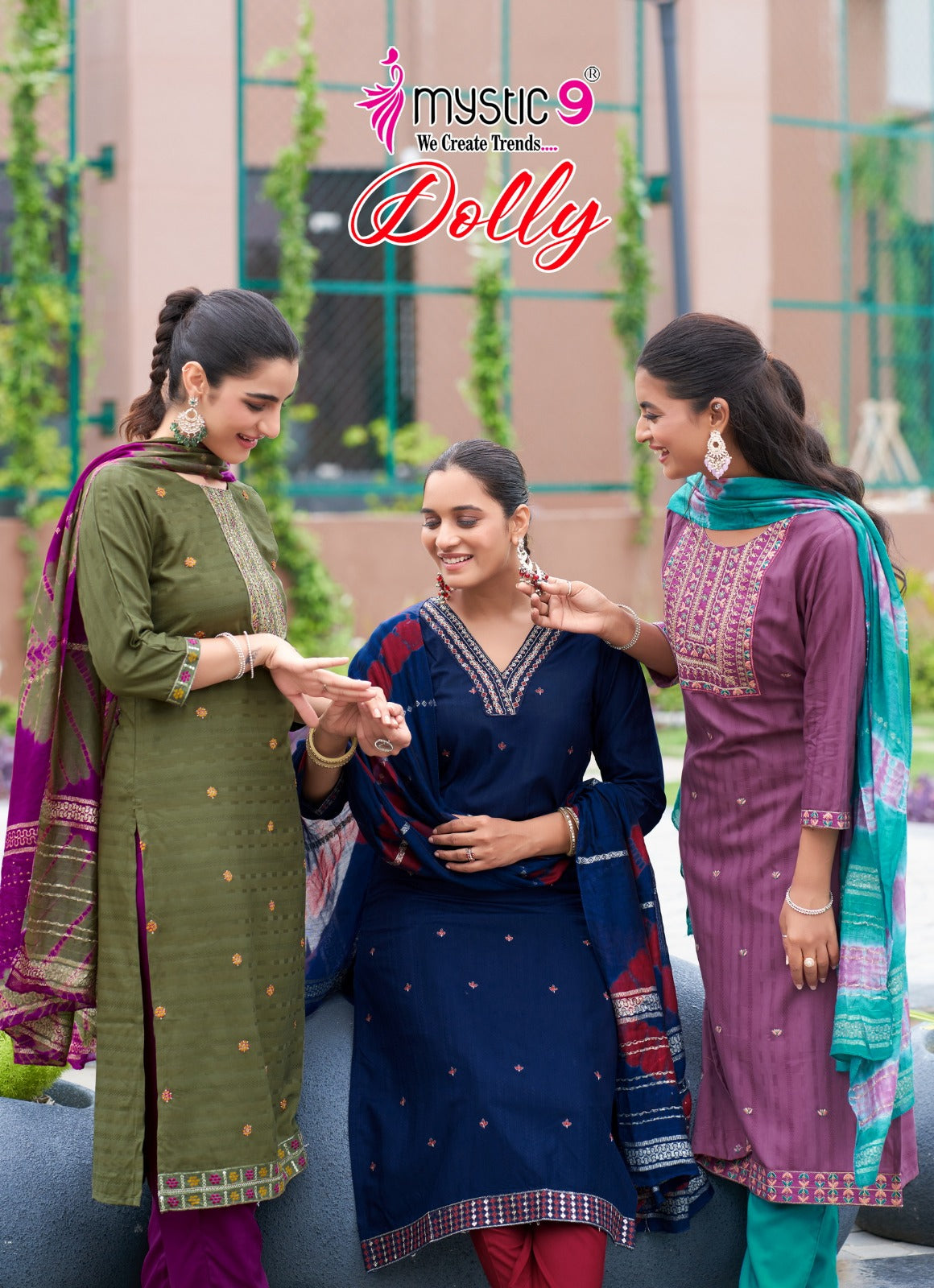 Dolly Vol 9 Mystic 9 Rayon Readymade Pant Style Suits Exporter India
