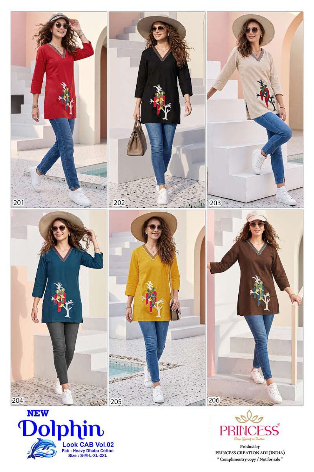 Dolphin Vol 2 Princess Creation Dhabu Cotton Short Kurtis Wholesale