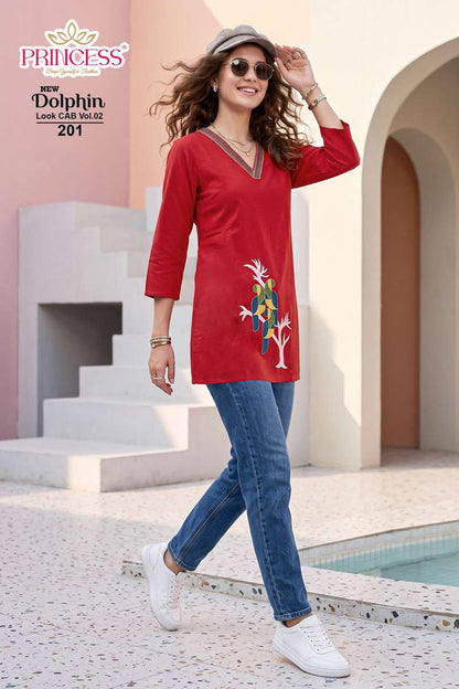 Dolphin Vol 2 Princess Creation Dhabu Cotton Short Kurtis Wholesale