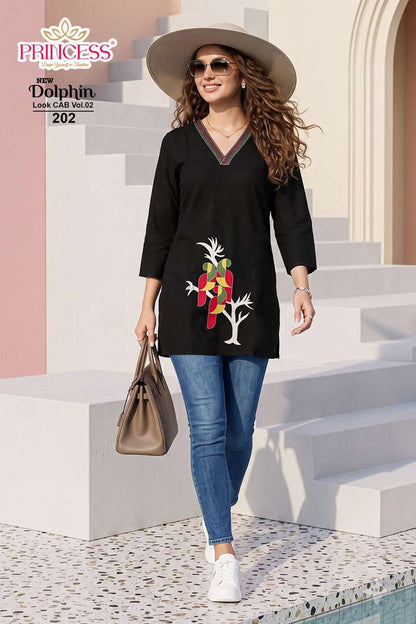 Dolphin Vol 2 Princess Creation Dhabu Cotton Short Kurtis Wholesale