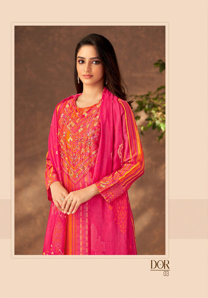 Dor 03-04 Sahiba Russian Silk Plazzo Style Suits Wholesale