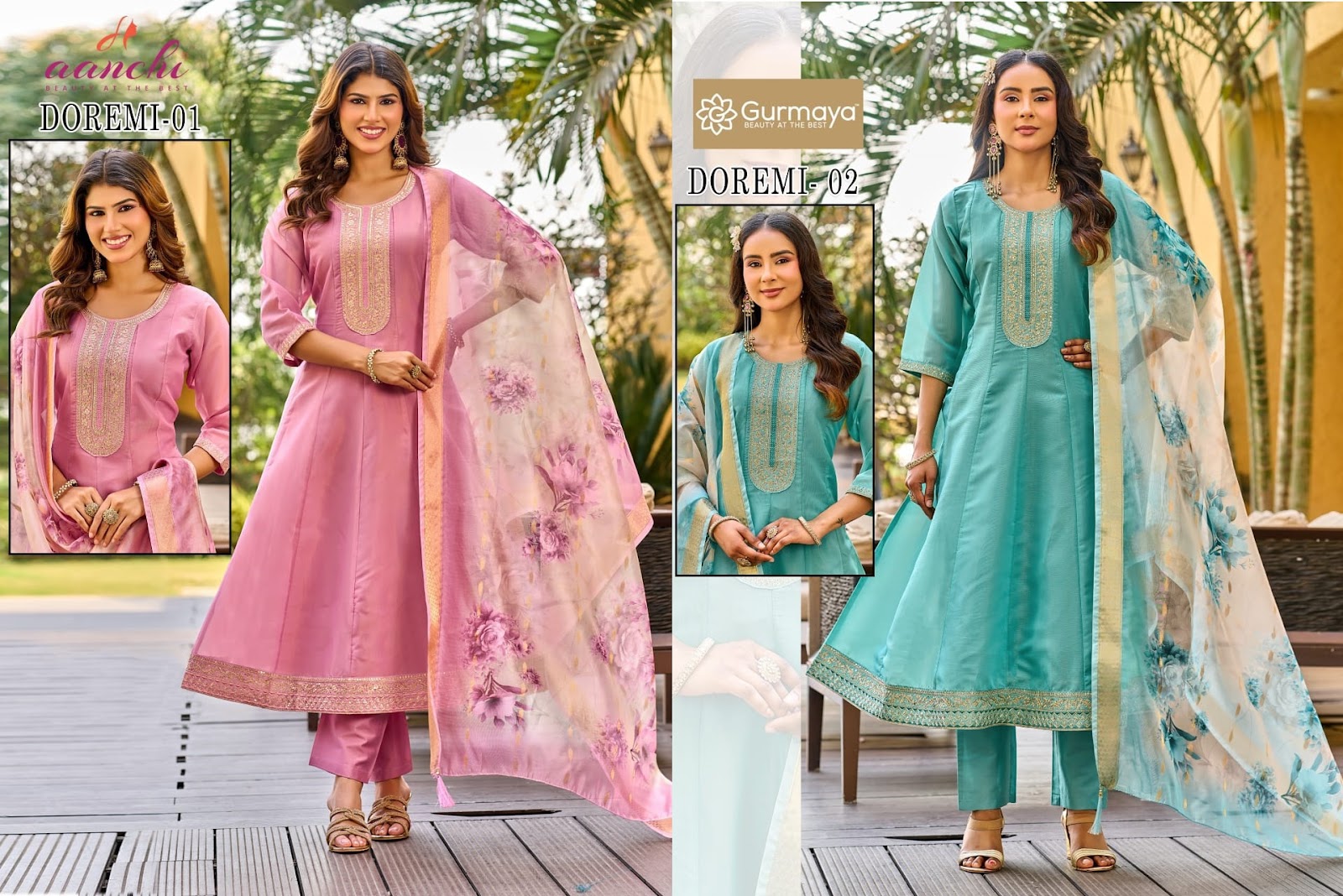 Doremi Gurmaya Aanchi Shimmer Readymade Anarkali Suits Wholesaler Gujarat