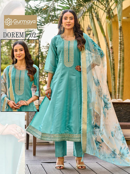 Doremi Gurmaya Aanchi Shimmer Readymade Anarkali Suits Wholesaler Gujarat