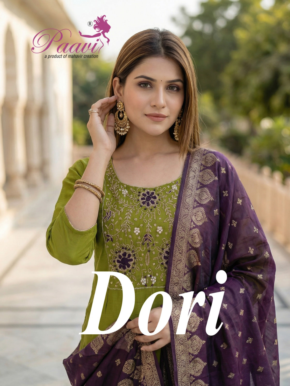 Dori Paavi Mal Chanderi Readymade Pant Style Suits Supplier Gujarat