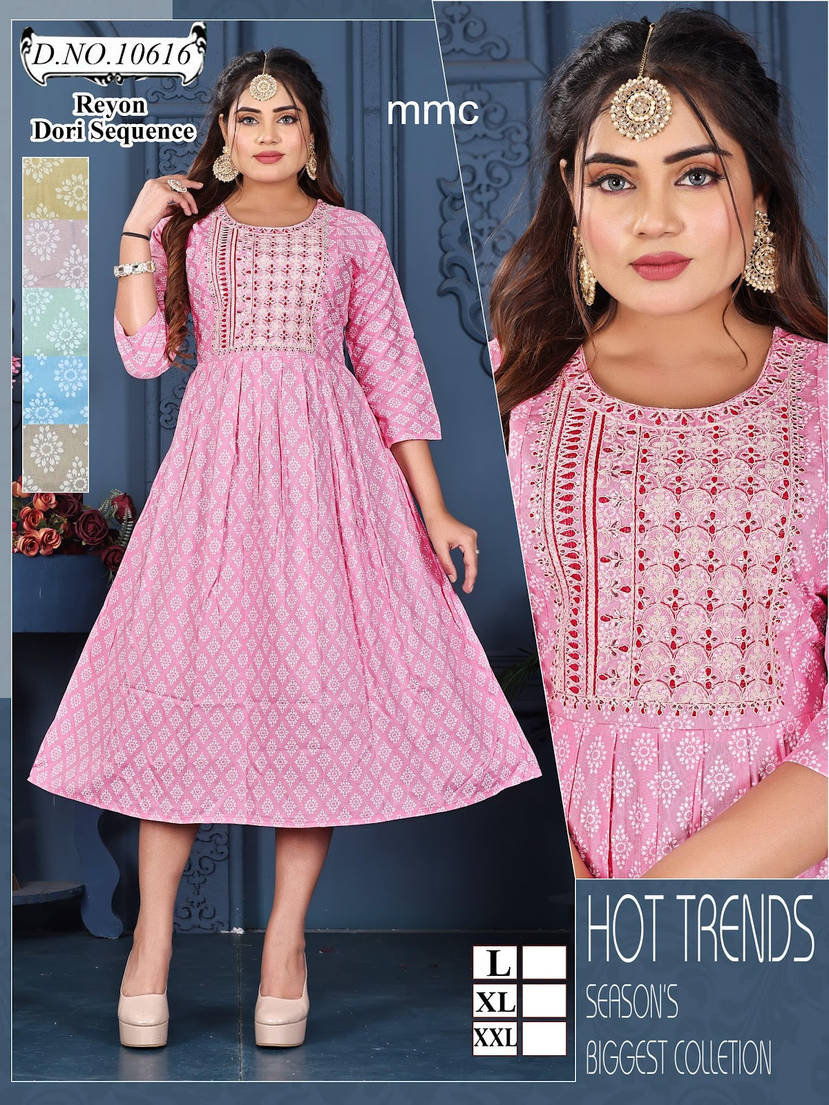 Dori Sequence 030225 Mmc Reyon Anarkali Kurtis Wholesaler India