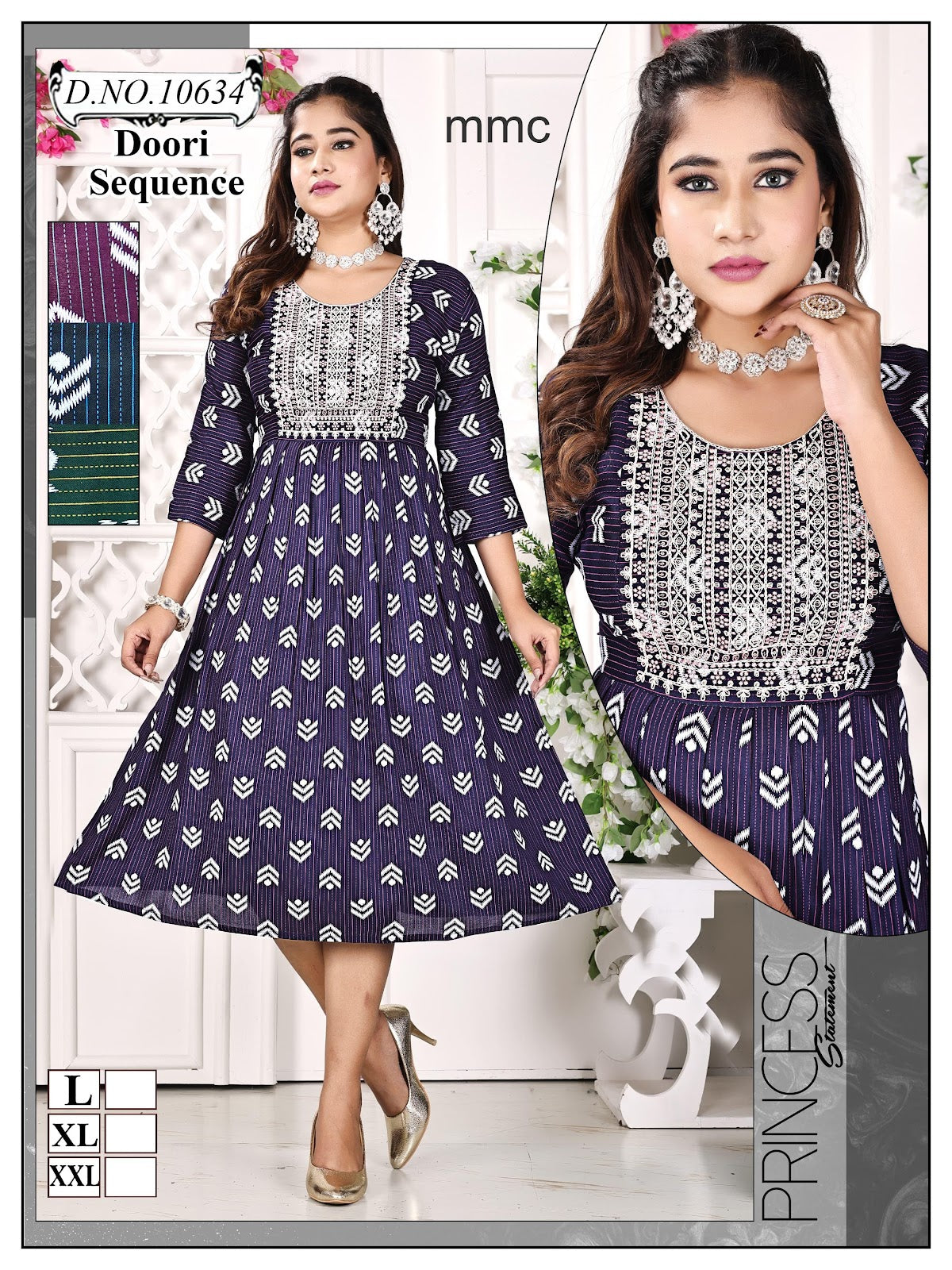Dori Sequence 030225 Mmc Reyon Anarkali Kurtis Wholesaler India