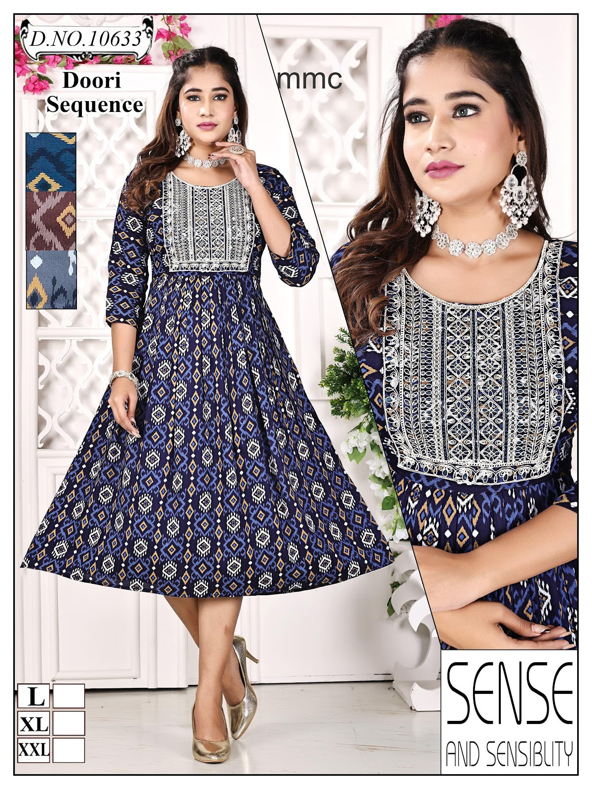 Dori Sequence 030225 Mmc Reyon Anarkali Kurtis Wholesaler India