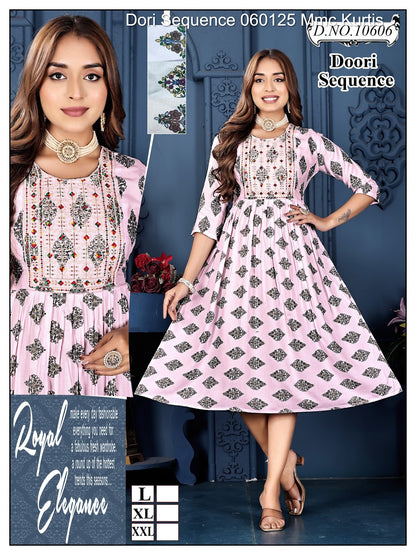 Dori Sequence 060125 Mmc Rayon Kurtis Wholesaler Gujarat
