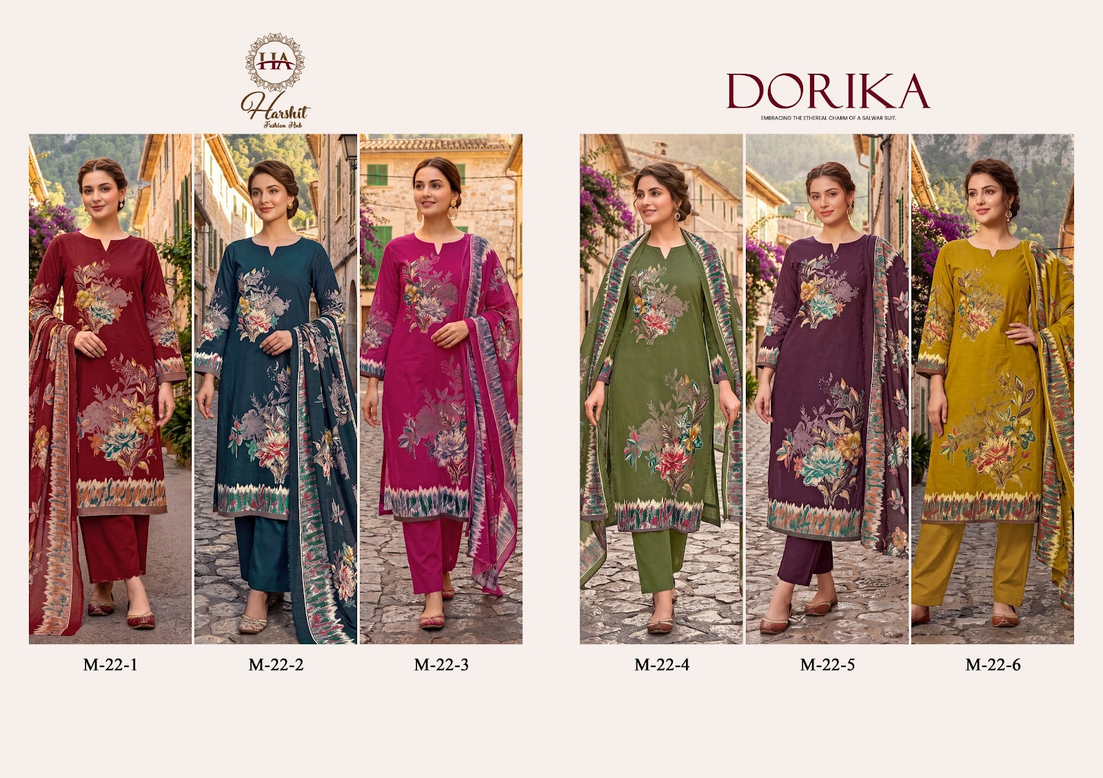 Dorika Harshit Fashion Mudaal Karachi Salwar Suits Exporter Ahmedabad