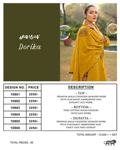Dorika Jay Vijay Chanderi Pant Style Suits Supplier