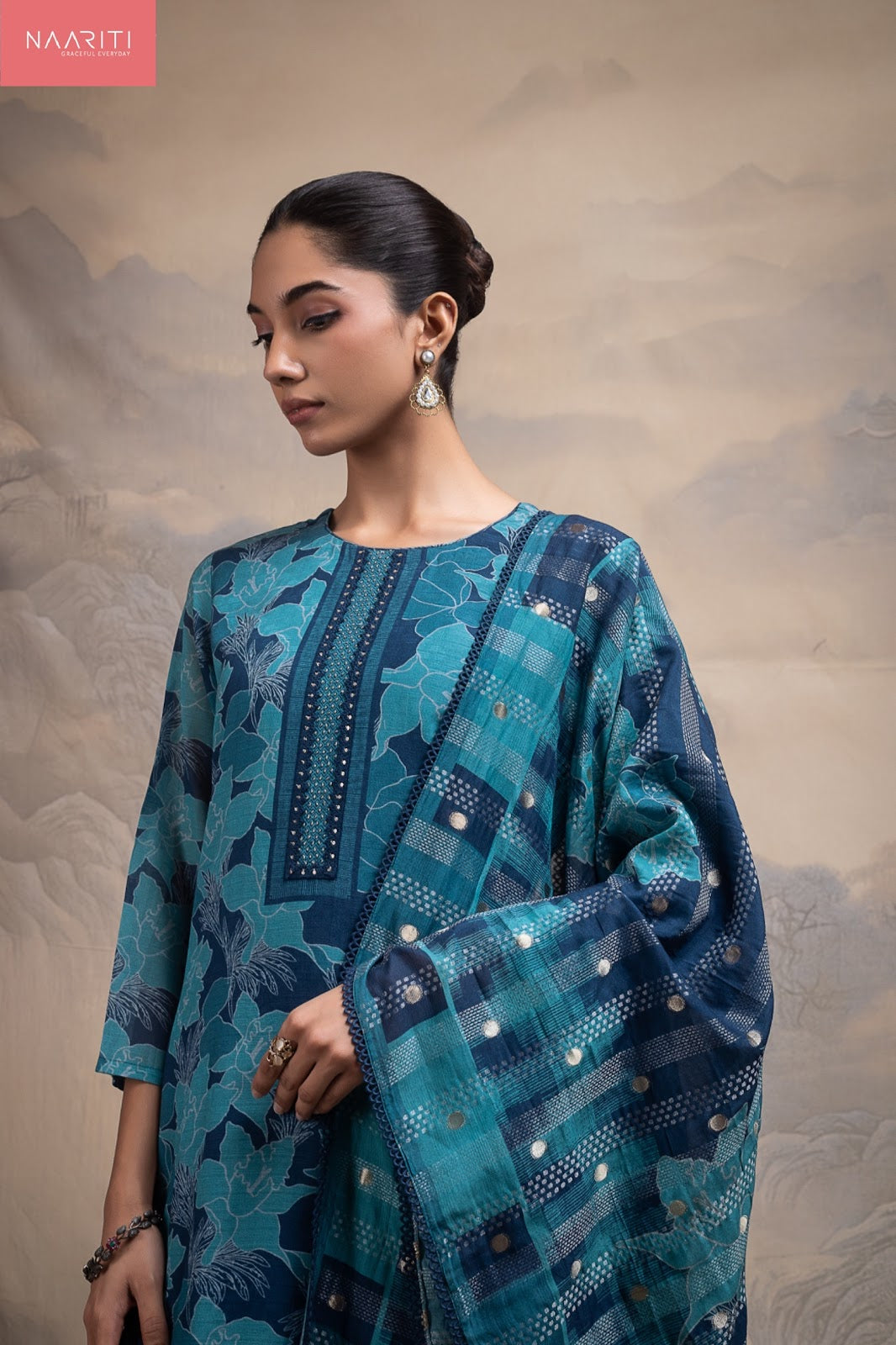Doris Naariti Mul Chanderi Pant Style Suits Wholesale Price