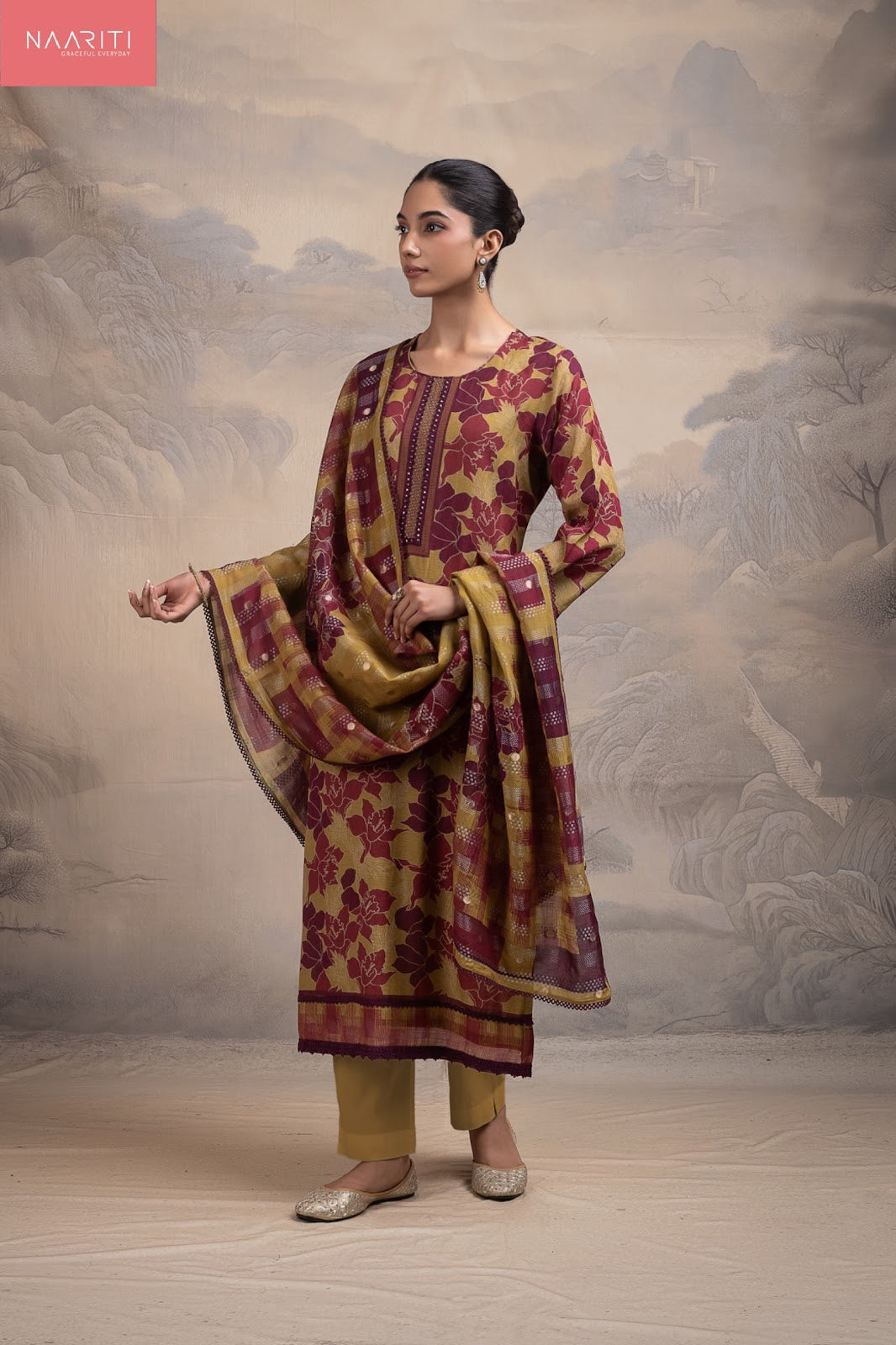 Doris Naariti Mul Chanderi Pant Style Suits Wholesale Price