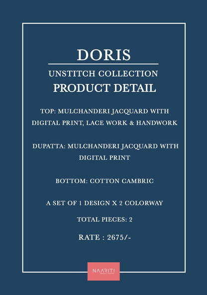 Doris Naariti Mul Chanderi Pant Style Suits Wholesale Price