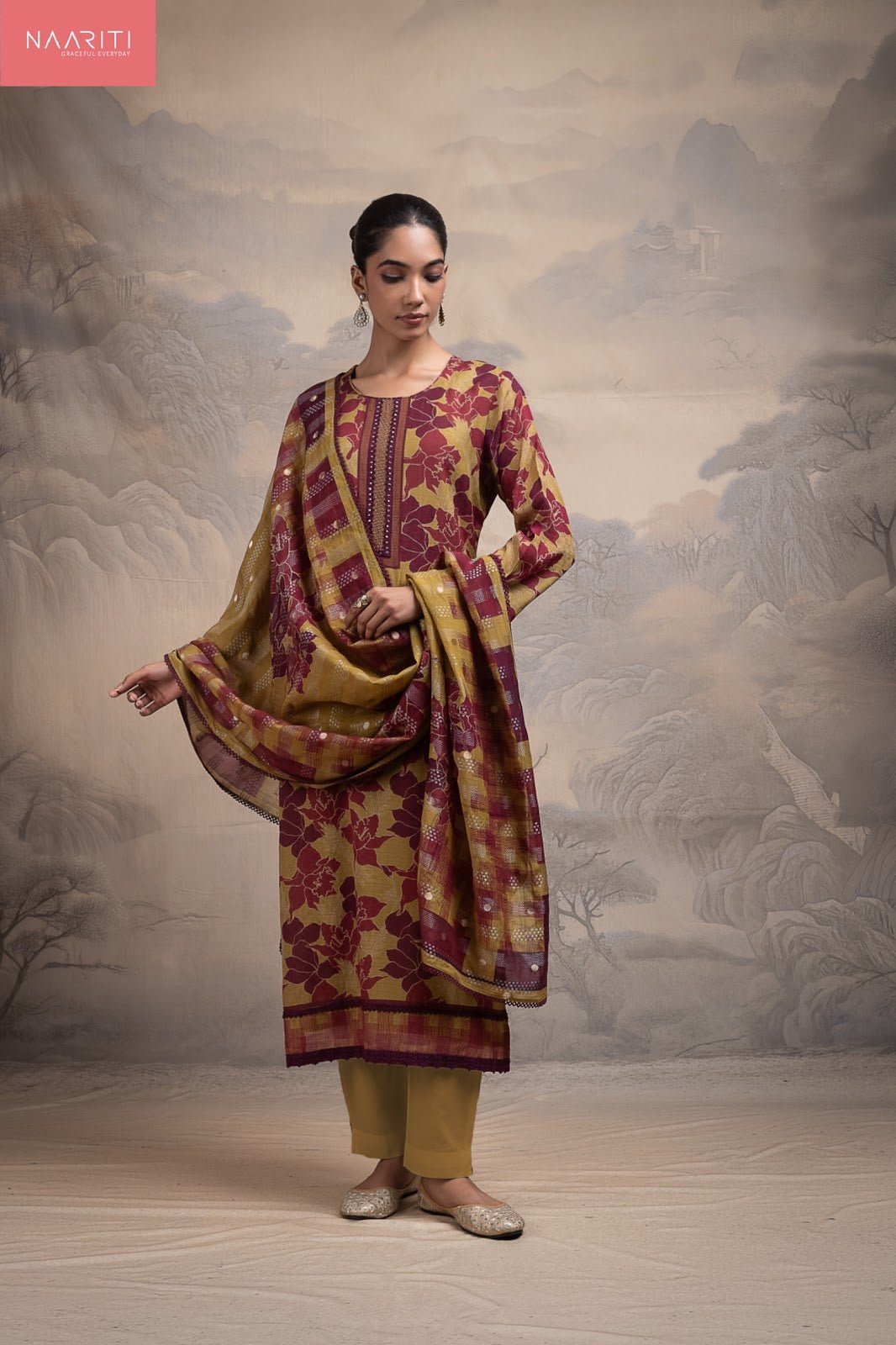 Doris Naariti Mul Chanderi Pant Style Suits Wholesale Price
