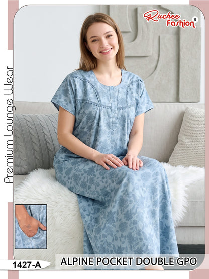 Double Gpo 0807 Ruchee Fashion Alpine Night Gowns Wholesale