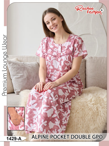 Double Gpo 0807 Ruchee Fashion Alpine Night Gowns Wholesale