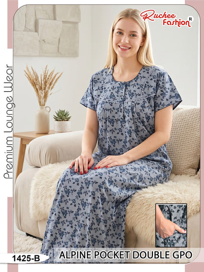 Double Gpo 0807 Ruchee Fashion Alpine Night Gowns Wholesale