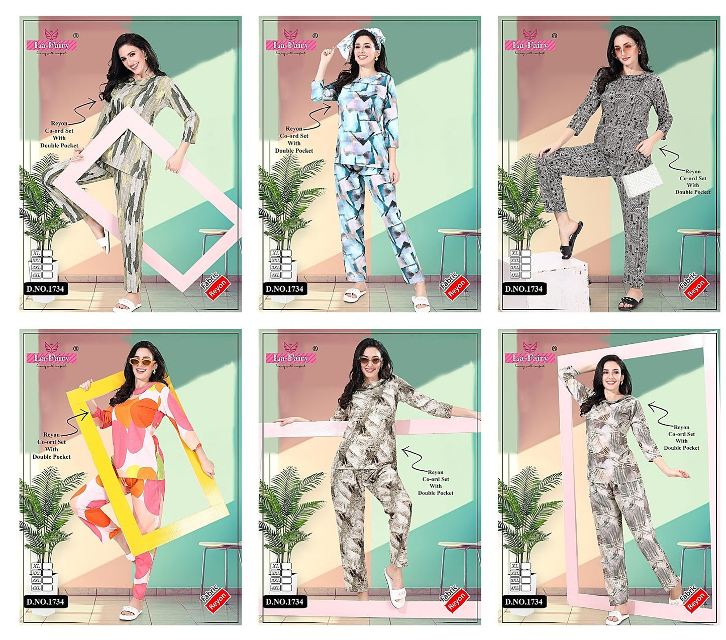 Double Pocket 1734 La Fairy Reyon Co Ord Set Supplier Ahmedabad