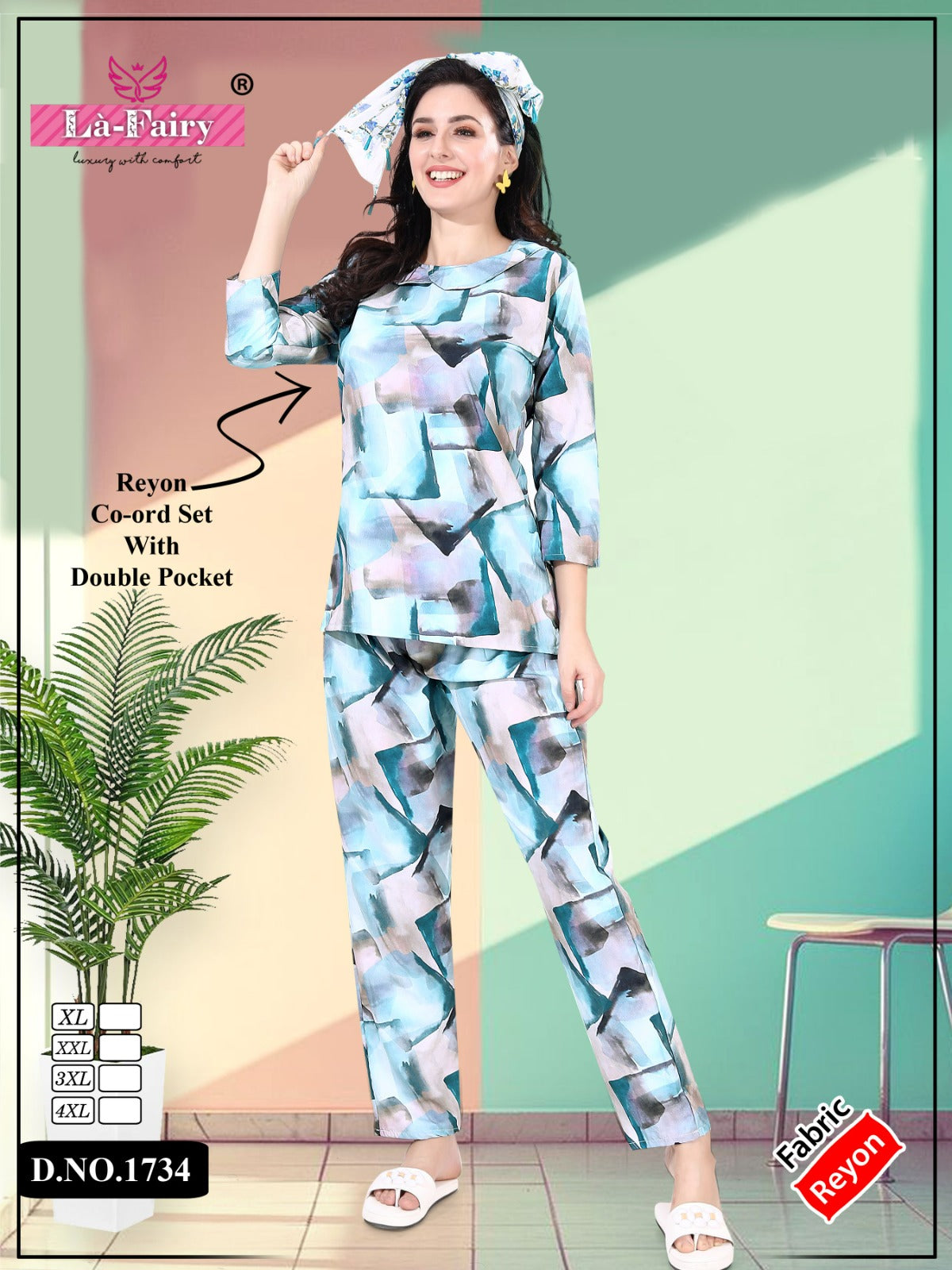 Double Pocket 1734 La Fairy Reyon Co Ord Set Supplier Ahmedabad