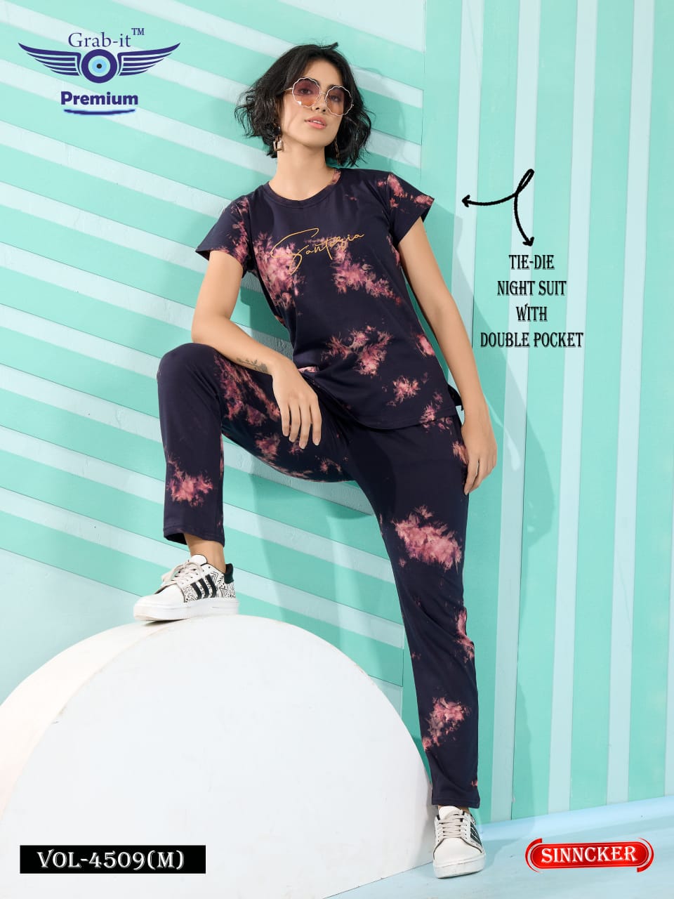 Double Pocket 4509 M Grab It Sincker Pyjama Night Suits Wholesaler