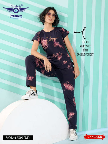 Double Pocket 4509 M Grab It Sincker Pyjama Night Suits Wholesaler