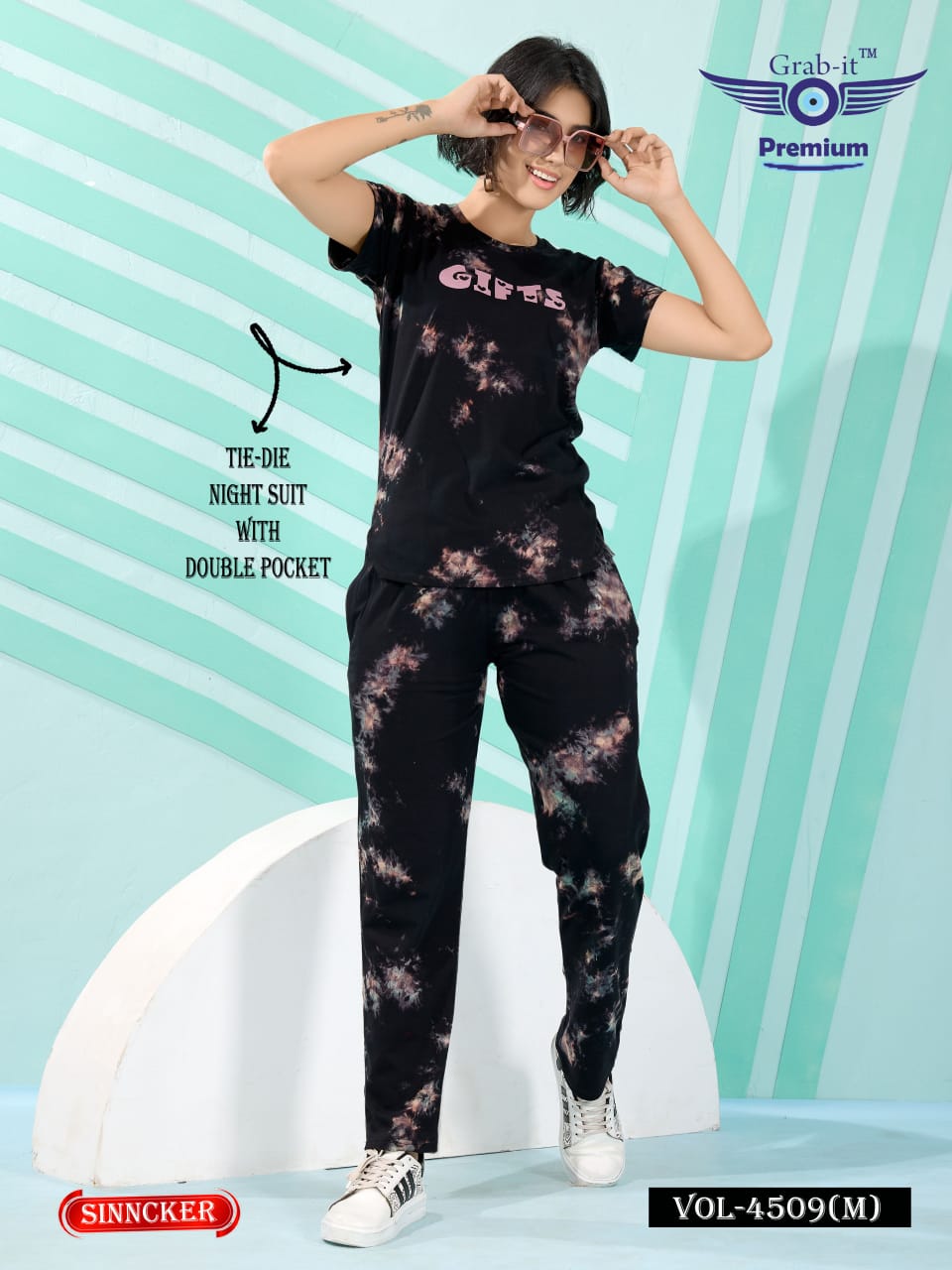 Double Pocket 4509 M Grab It Sincker Pyjama Night Suits Wholesaler