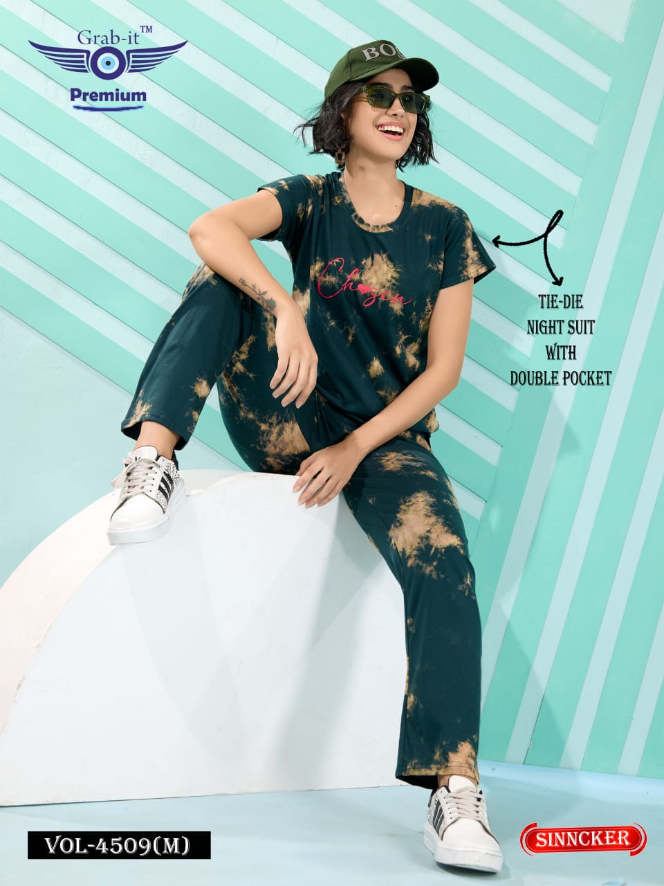 Double Pocket 4509 M Grab It Sincker Pyjama Night Suits Wholesaler